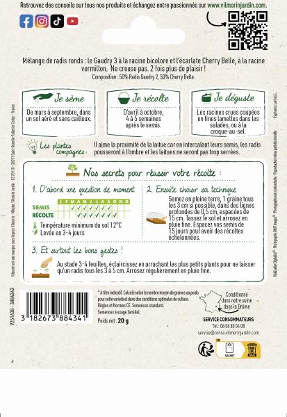 Potagères - Radis Ronds en mélange - Grand Modèle - MEDIA_PACKAGING_VERSO